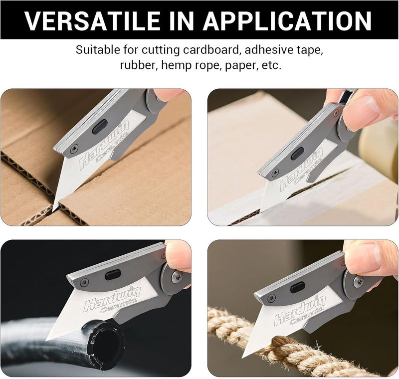 HARDWIN Premium Zirconia Ceramic Utility Knife Blades - 5Pack Replacement Blades, Rustproof & Long-Lasting for Craft Projects, Precision Box Cutting & Universal Utility Knives - Image 4